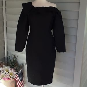 Carolina Herrera long sleeve black cocktail